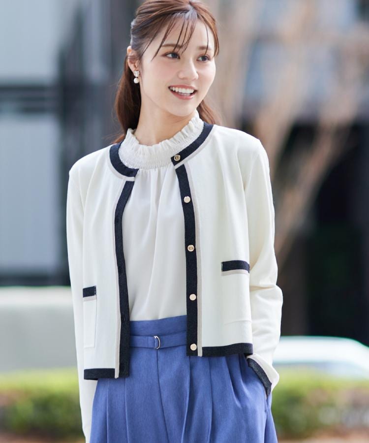 クチュールブローチ(Couture Brooch)の【きれいめ・通勤・初夏まで着られる】配色ラメカーディガン11