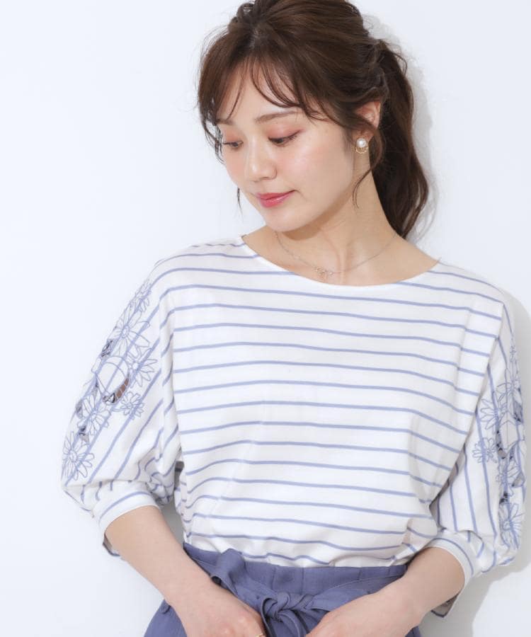 クチュールブローチ(Couture Brooch)の【接触冷感・洗える・UV機能付き・二の腕カバー】デイジー＆リボン エンブロドルマントップス37