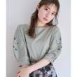 クチュールブローチ(Couture Brooch)の【接触冷感・洗える・UV機能付き・二の腕カバー】デイジー＆リボン エンブロドルマントップス オリーブグリーン(026)