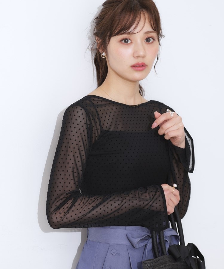 クチュールブローチ(Couture Brooch)のドットチュールパイピング2WAYプルオーバー ブラック(119)