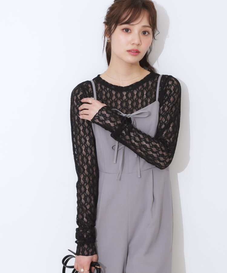 クチュールブローチ(Couture Brooch)のレースクルーネックプルオーバー ブラック(019)
