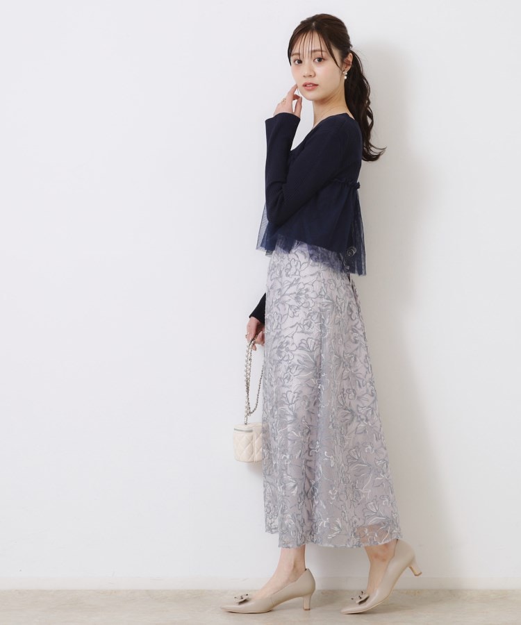 クチュールブローチ(Couture Brooch)のチュールフリル付Vネックカーディガン26