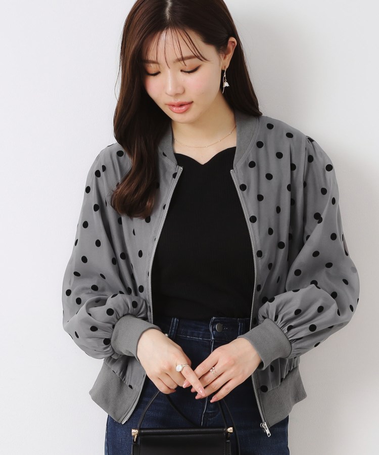 クチュールブローチ(Couture Brooch)のフロッキードットブルゾン4