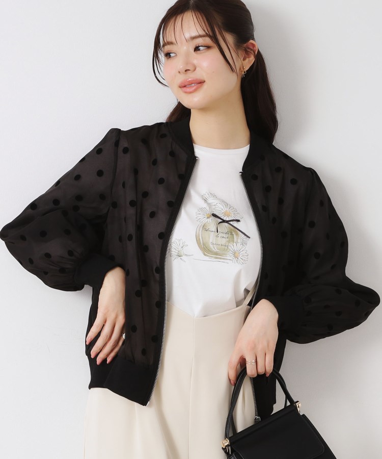 クチュールブローチ(Couture Brooch)のフロッキードットブルゾン ブラック(119)