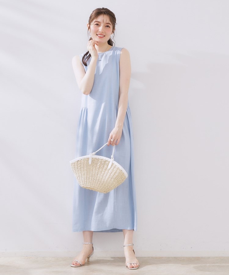 クチュールブローチ(Couture Brooch)の麻混フレアデザインワンピース11