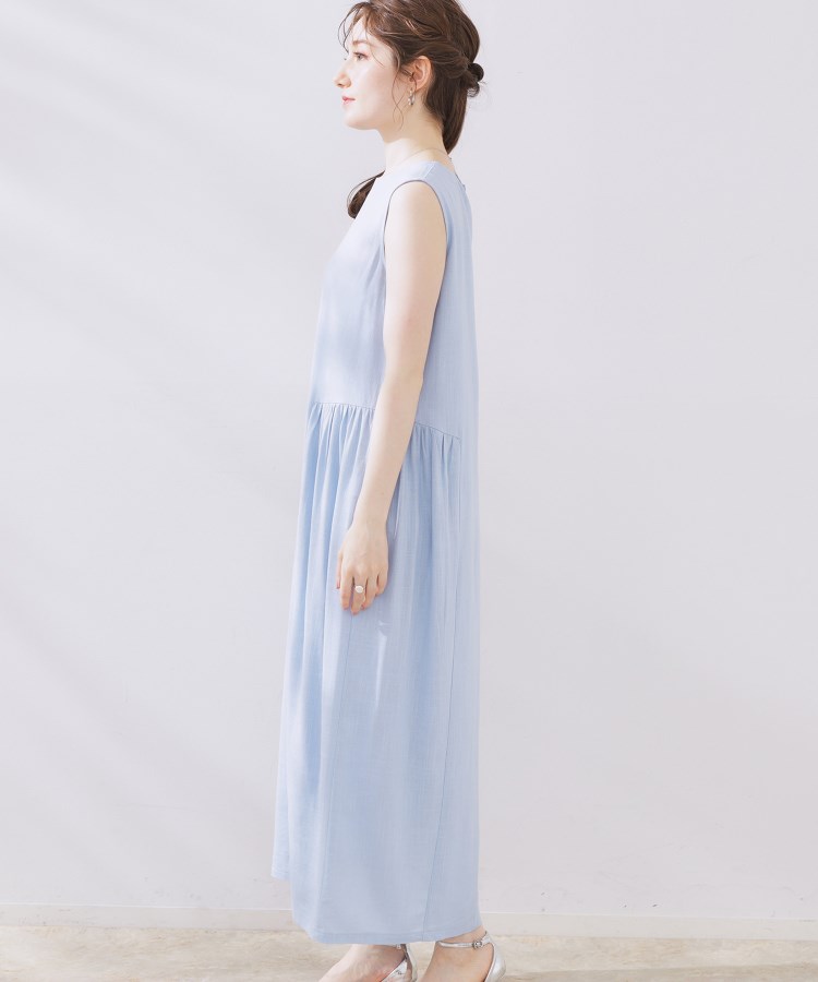 クチュールブローチ(Couture Brooch)の麻混フレアデザインワンピース16