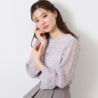 クチュールブローチ(Couture Brooch)の【一枚で着映える・華やか・通勤】エンブロチュール キャンディーズブラウス サックスブルー(090)
