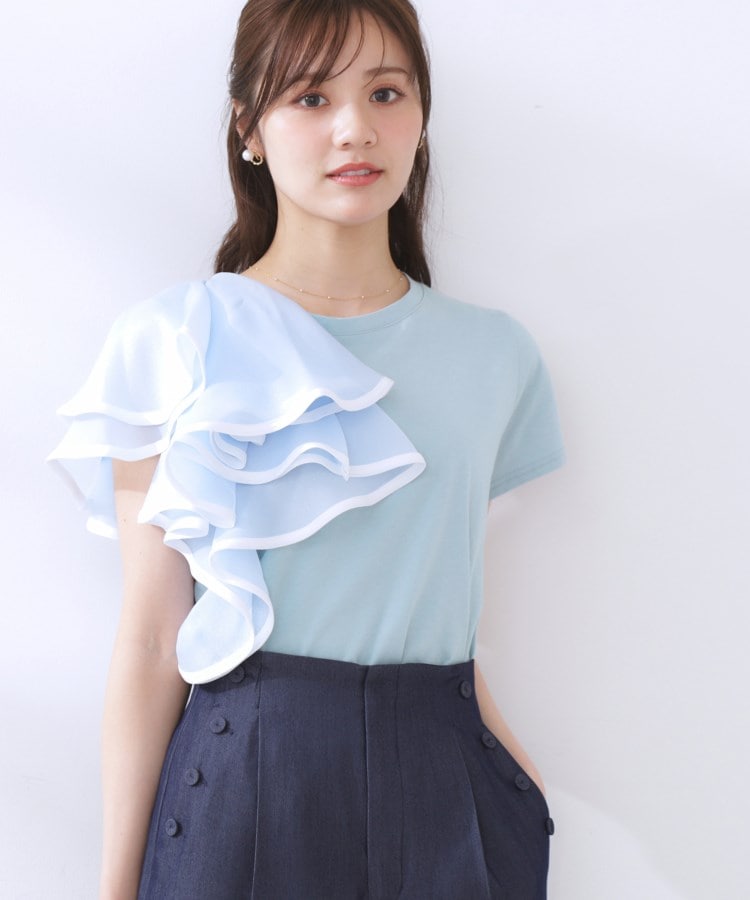 クチュールブローチ(Couture Brooch)のシルケットアシメデザインフリルT17