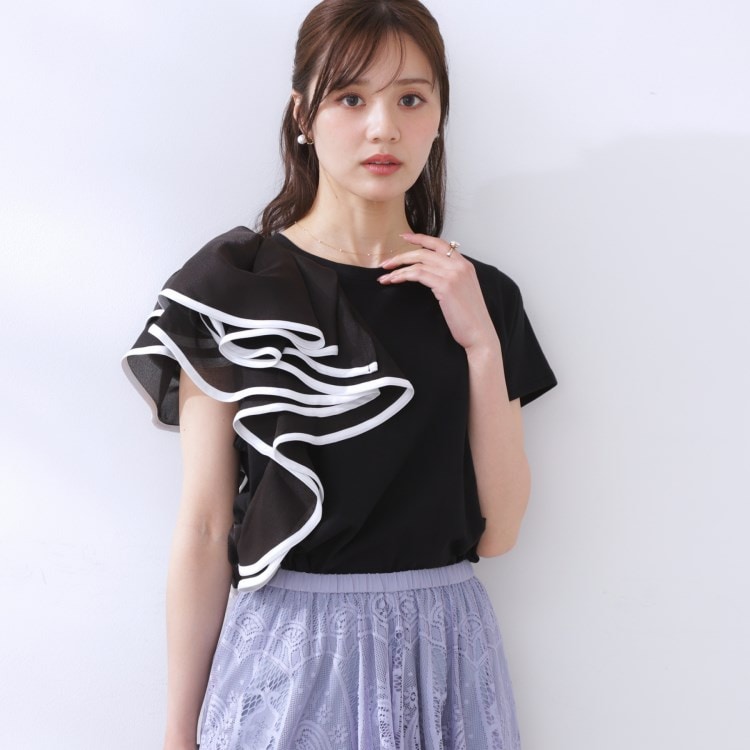 クチュールブローチ(Couture Brooch)のシルケットアシメデザインフリルT カットソー