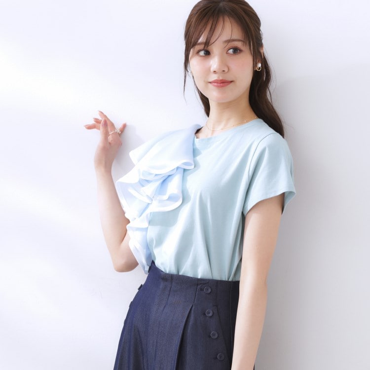 クチュールブローチ(Couture Brooch)のシルケットアシメデザインフリルT カットソー
