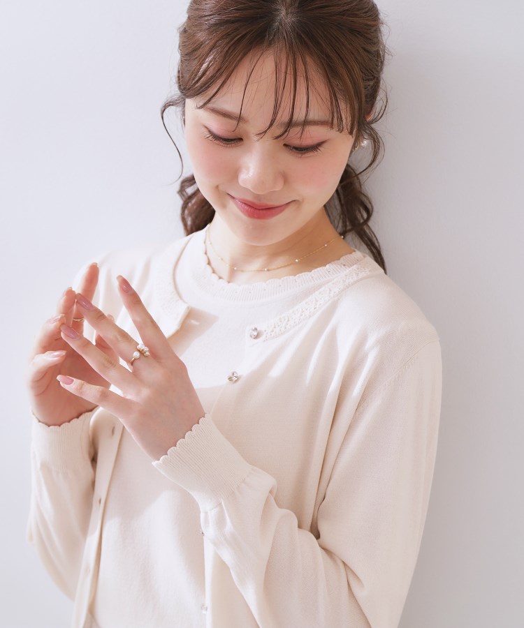 クチュールブローチ(Couture Brooch)の【手洗い可能・UV・アンチピリング・接触冷感】ポイント透かしニットカーディー4