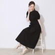 クチュールブローチ(Couture Brooch)の【細見え・キレイめ】サッカータックワンピース ブラック(019)