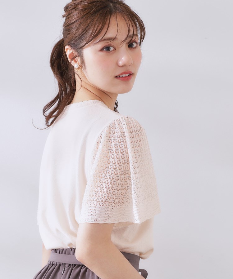 クチュールブローチ(Couture Brooch)の【手洗い可能・UV・アンチピリング・接触冷感・二の腕カバー】透かし袖ニットトップス6