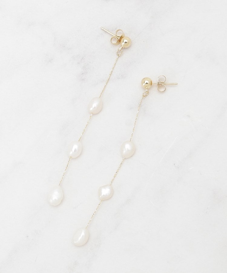 クチュールブローチ(Couture Brooch)の淡水パールピアス ゴールド(007)