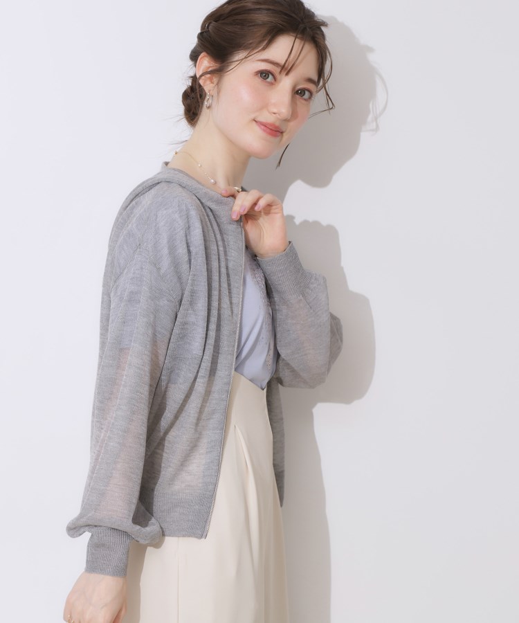 クチュールブローチ(Couture Brooch)の【上品な透け感・大人カジュアル】LEVITAジップアップフーディー18