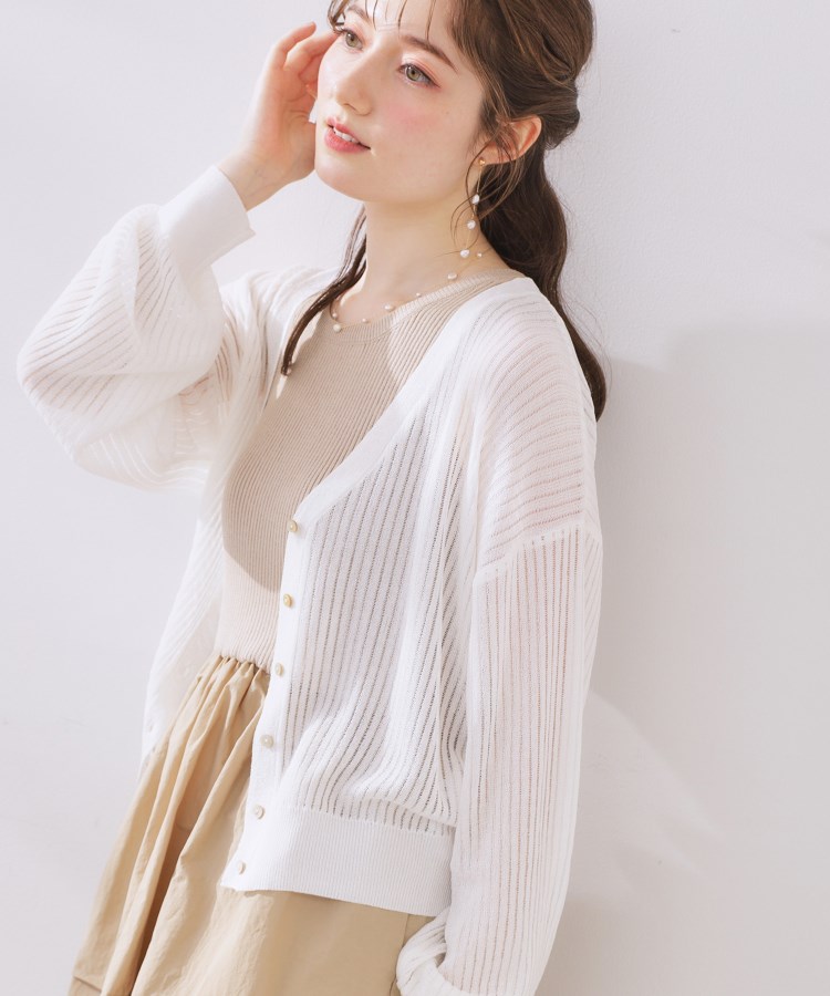 クチュールブローチ(Couture Brooch)のラメリブVネックカーディガン2