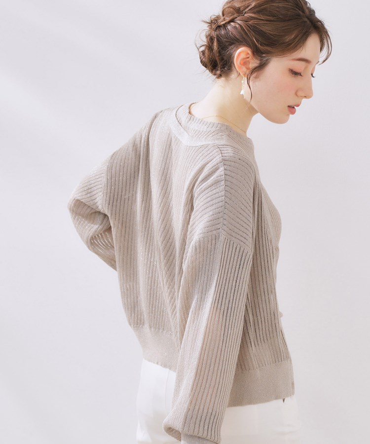 クチュールブローチ(Couture Brooch)のラメリブVネックカーディガン17