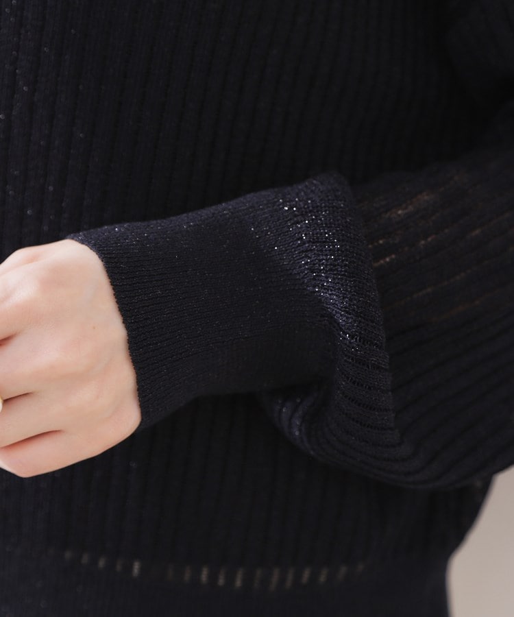 クチュールブローチ(Couture Brooch)のラメリブVネックカーディガン34
