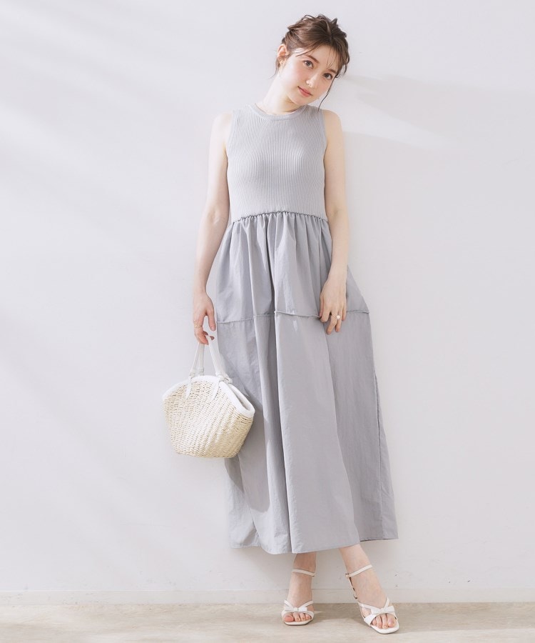クチュールブローチ(Couture Brooch)の布帛ドッキングニットワンピース3