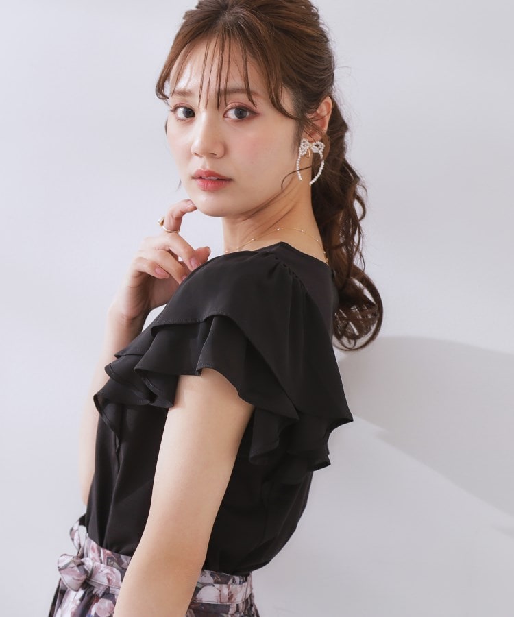 クチュールブローチ(Couture Brooch)の【接触冷感・UVカット・二の腕カバー】ラッフルフレアスリーブ15