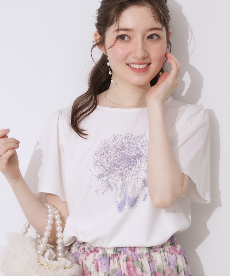 クチュールブローチ(Couture Brooch)の【接触冷感・UVカット】トゥシューズプリントTシャツ4