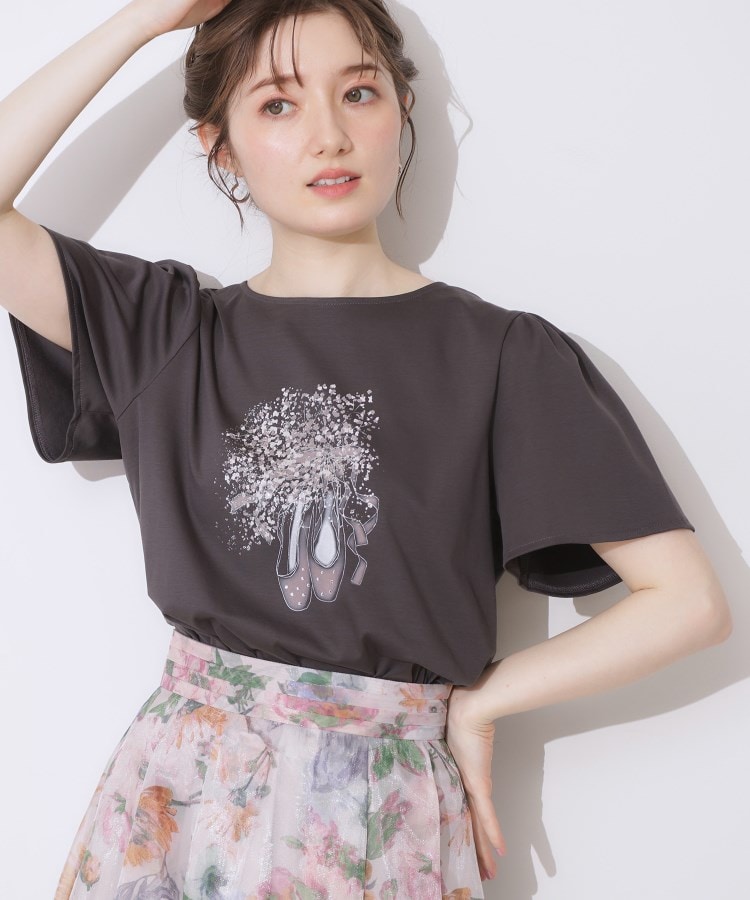 クチュールブローチ(Couture Brooch)の【接触冷感・UVカット】トゥシューズプリントTシャツ14