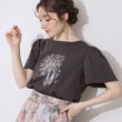 クチュールブローチ(Couture Brooch)の【接触冷感・UVカット】トゥシューズプリントTシャツ チャコールグレー(014)