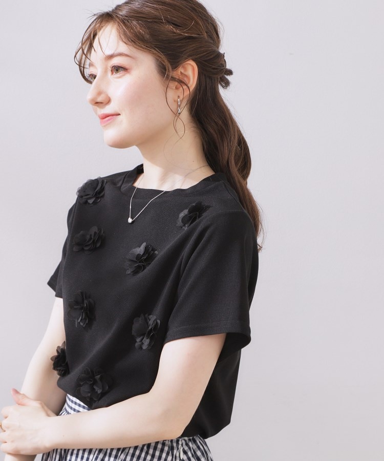 クチュールブローチ(Couture Brooch)のフラワーデザイン半袖TOPS9