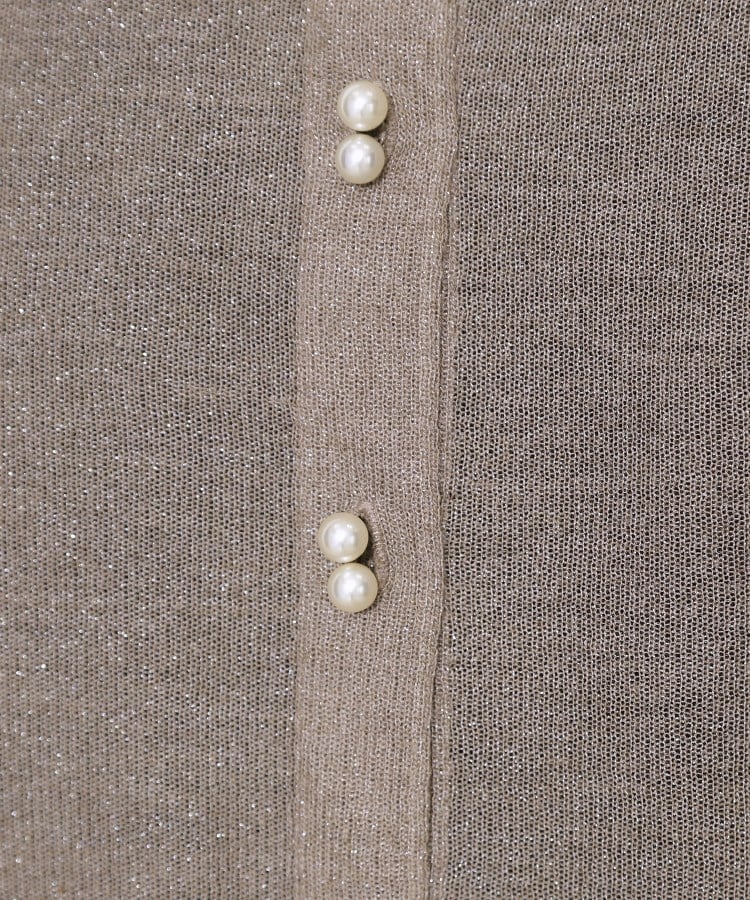 クチュールブローチ(Couture Brooch)の【上品な透け感・通勤】ダブルパール調釦LEVITAカーディガン75