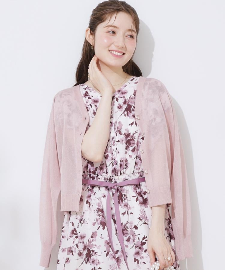 クチュールブローチ(Couture Brooch)の【上品な透け感・通勤】ダブルパール調釦LEVITAカーディガン59