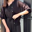 クチュールブローチ(Couture Brooch)の【前後2WAY・二の腕カバー】ダブルパール調釦LEVITA5分袖カーディトップス24