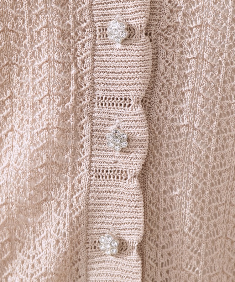 クチュールブローチ(Couture Brooch)の【冷房対策・通勤】透かし編みシャイニーニットカーディガン59