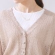 クチュールブローチ(Couture Brooch)の【冷房対策・通勤】透かし編みシャイニーニットカーディガン55