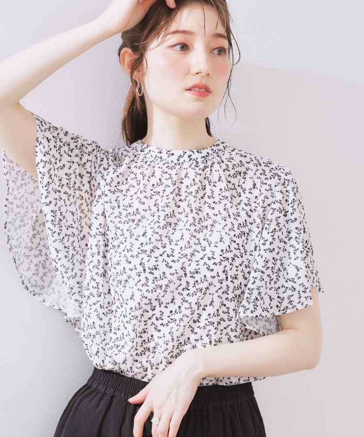 クチュールブローチ(Couture Brooch)の【キレイめ・通勤】前後2WAY楊柳フレアー袖ブラウス32