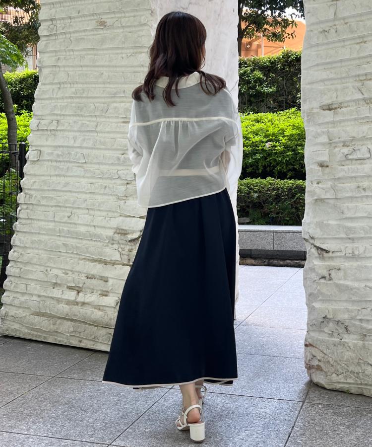 クチュールブローチ(Couture Brooch)の【洗える・オシャレな透け感】パール調ボタンシアーシャツ16