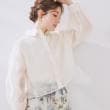 クチュールブローチ(Couture Brooch)の【洗える・オシャレな透け感】パール調ボタンシアーシャツ9