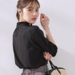 クチュールブローチ(Couture Brooch)の【5分袖・通勤】リボンタイ付きピコフリル5分袖ブラウス19