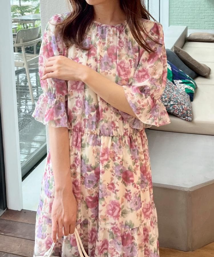 クチュールブローチ(Couture Brooch)の【一枚で着映える・大人可愛い】かすれプリント楊柳ワンピース10