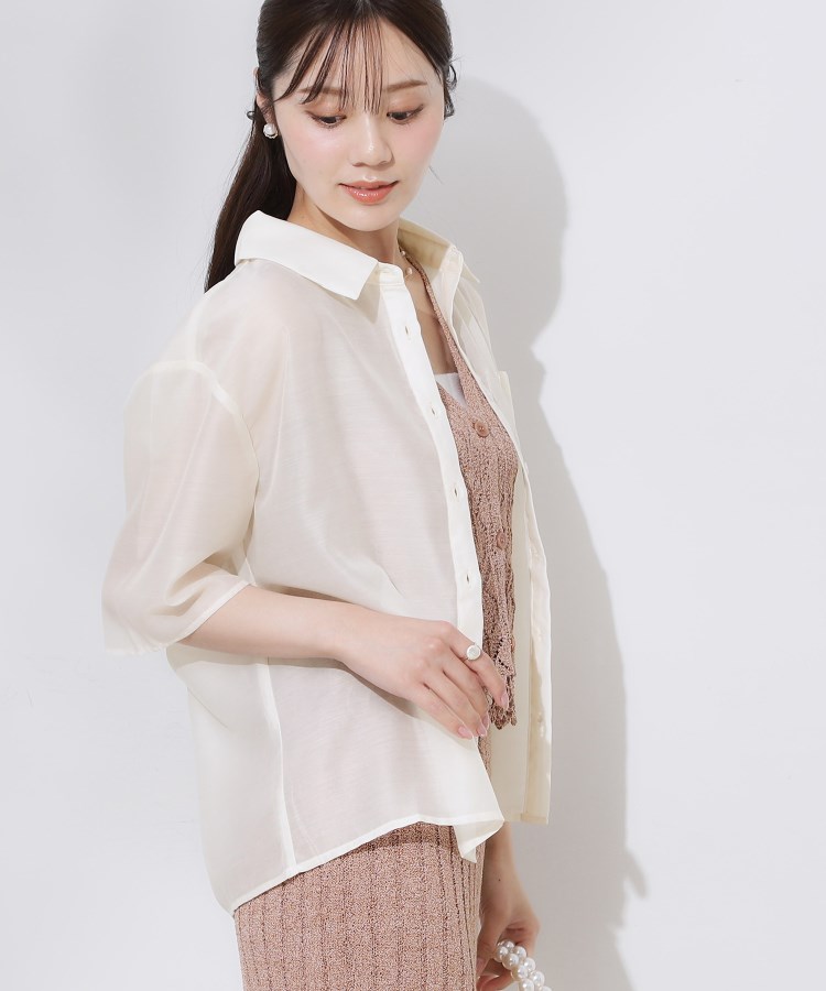クチュールブローチ(Couture Brooch)の半袖シアーシャツ2