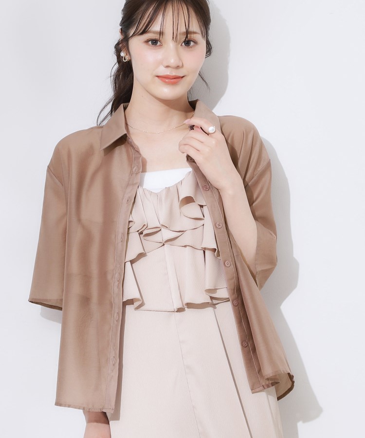 クチュールブローチ(Couture Brooch)の半袖シアーシャツ15