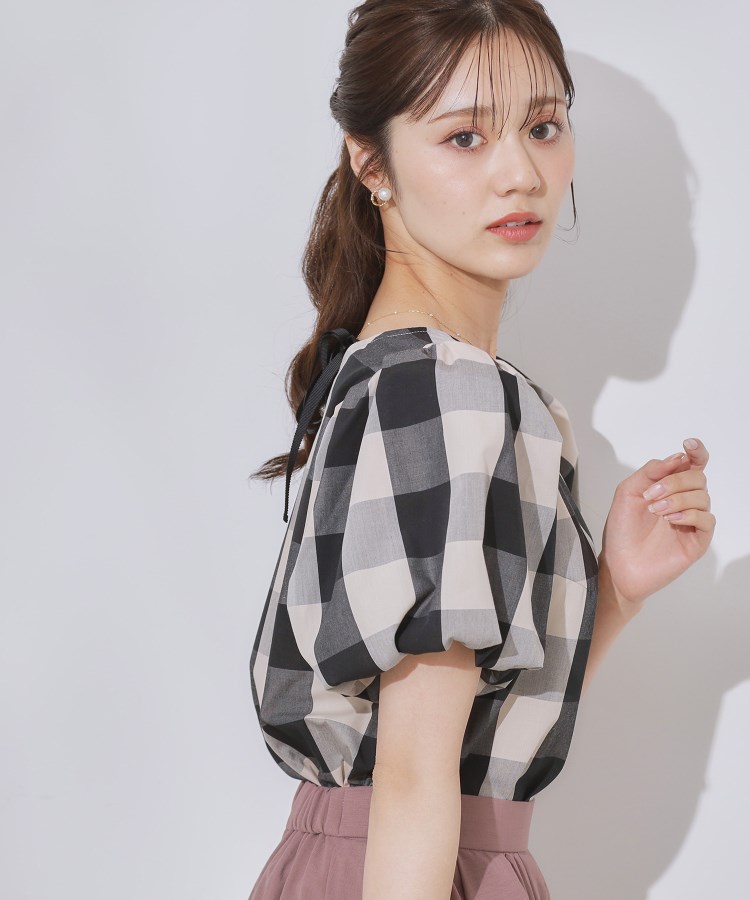 クチュールブローチ(Couture Brooch)の【マシンウォッシャブル・二の腕カバー】ブロックチェックブラウス5