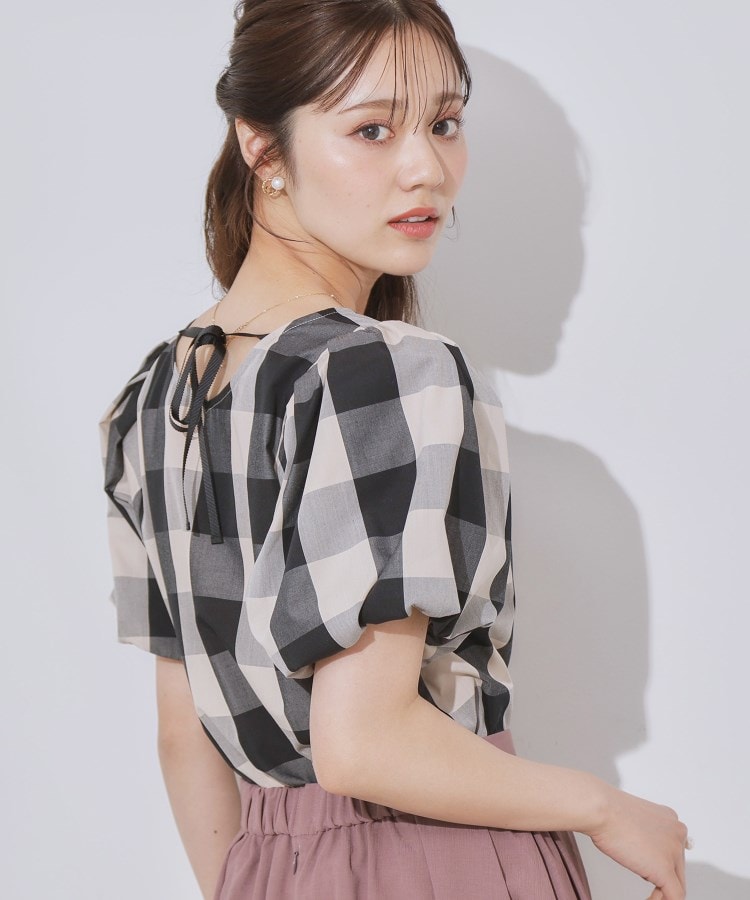 クチュールブローチ(Couture Brooch)の【マシンウォッシャブル・二の腕カバー】ブロックチェックブラウス6