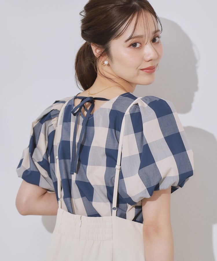 クチュールブローチ(Couture Brooch)の【マシンウォッシャブル・二の腕カバー】ブロックチェックブラウス21