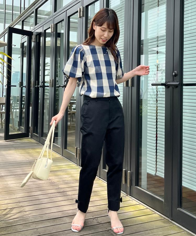クチュールブローチ(Couture Brooch)の【マシンウォッシャブル・二の腕カバー】ブロックチェックブラウス22