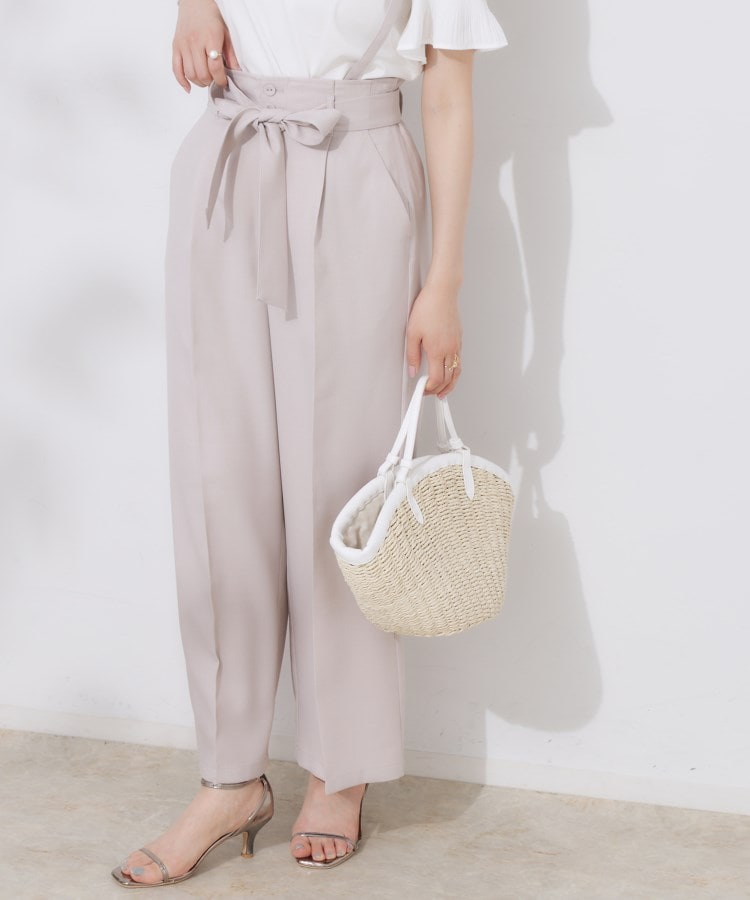 クチュールブローチ(Couture Brooch)の【美脚効果・通勤】リネンライク サス付きパンツ6