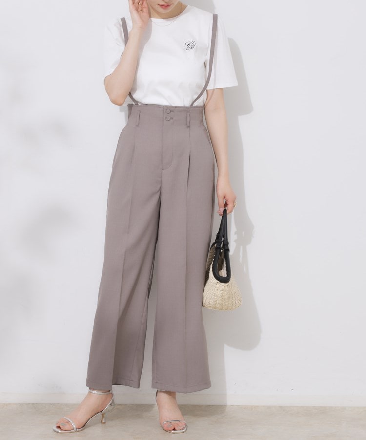 クチュールブローチ(Couture Brooch)の【美脚効果・通勤】リネンライク サス付きパンツ18