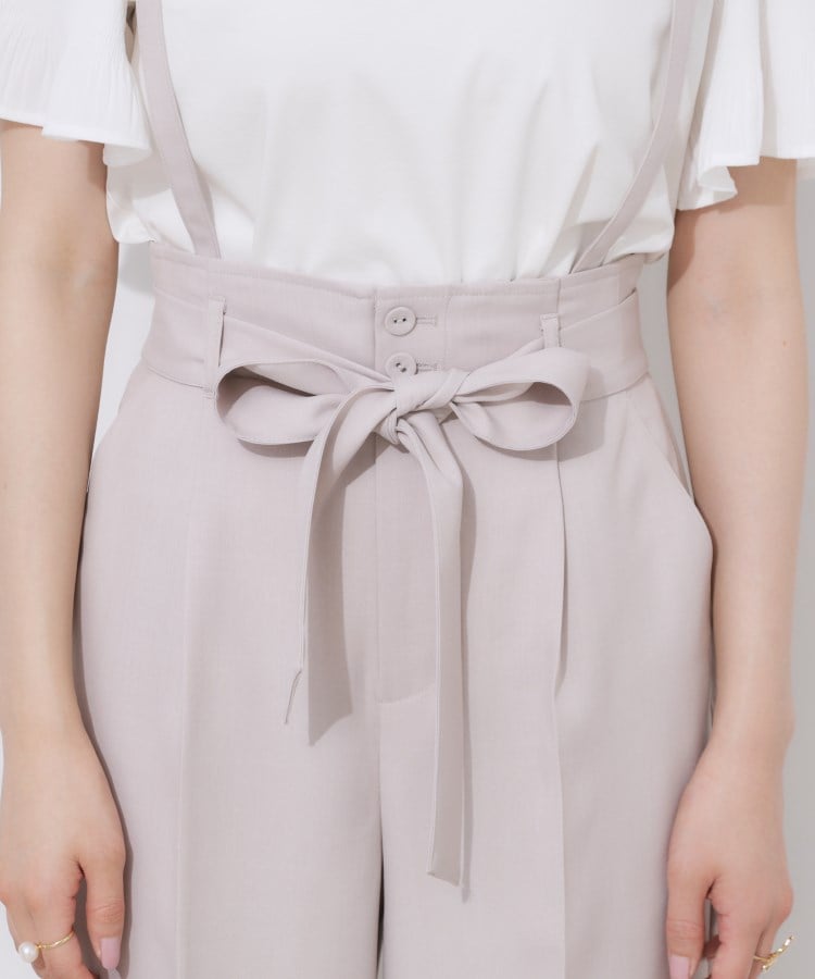 クチュールブローチ(Couture Brooch)の【美脚効果・通勤】リネンライク サス付きパンツ35