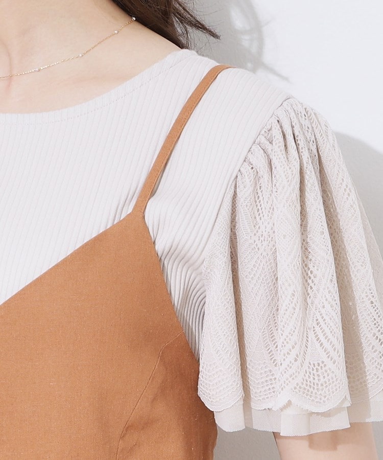 クチュールブローチ(Couture Brooch)の麻混リボンキャミサロペット19