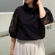 クチュールブローチ(Couture Brooch)の【接触冷感・UV・マシンウォッシャブル】袖レースデザイントップス26