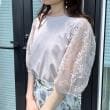 クチュールブローチ(Couture Brooch)の【接触冷感・UV・マシンウォッシャブル】袖レースデザイントップス36